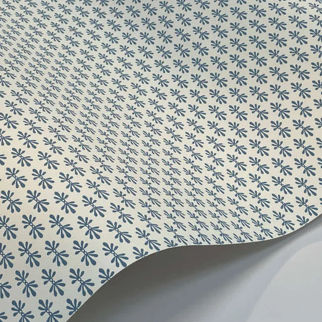 Rifle Paper Co. Petal - White & Blue Wallpaper | Buy Online Rifle Paper Co. Petal wallpaper, color White & Blue, SKU RP7365