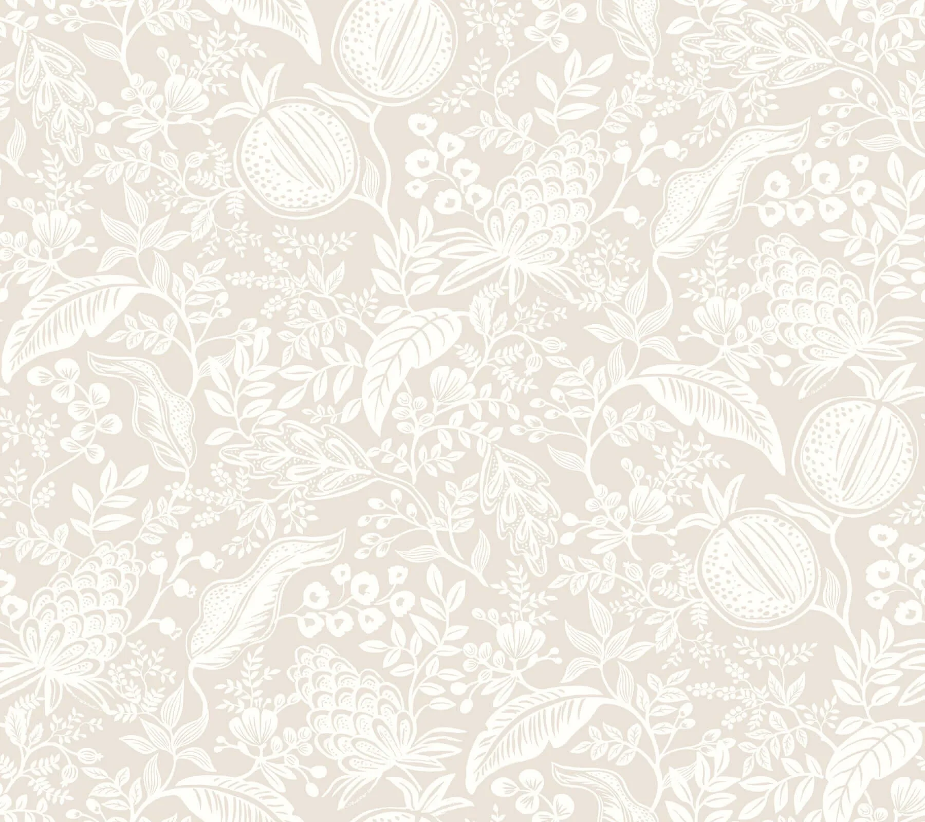 Rifle Paper Co. Pomegranate wallpaper, color Beige & White, SKU PSW1629RL
