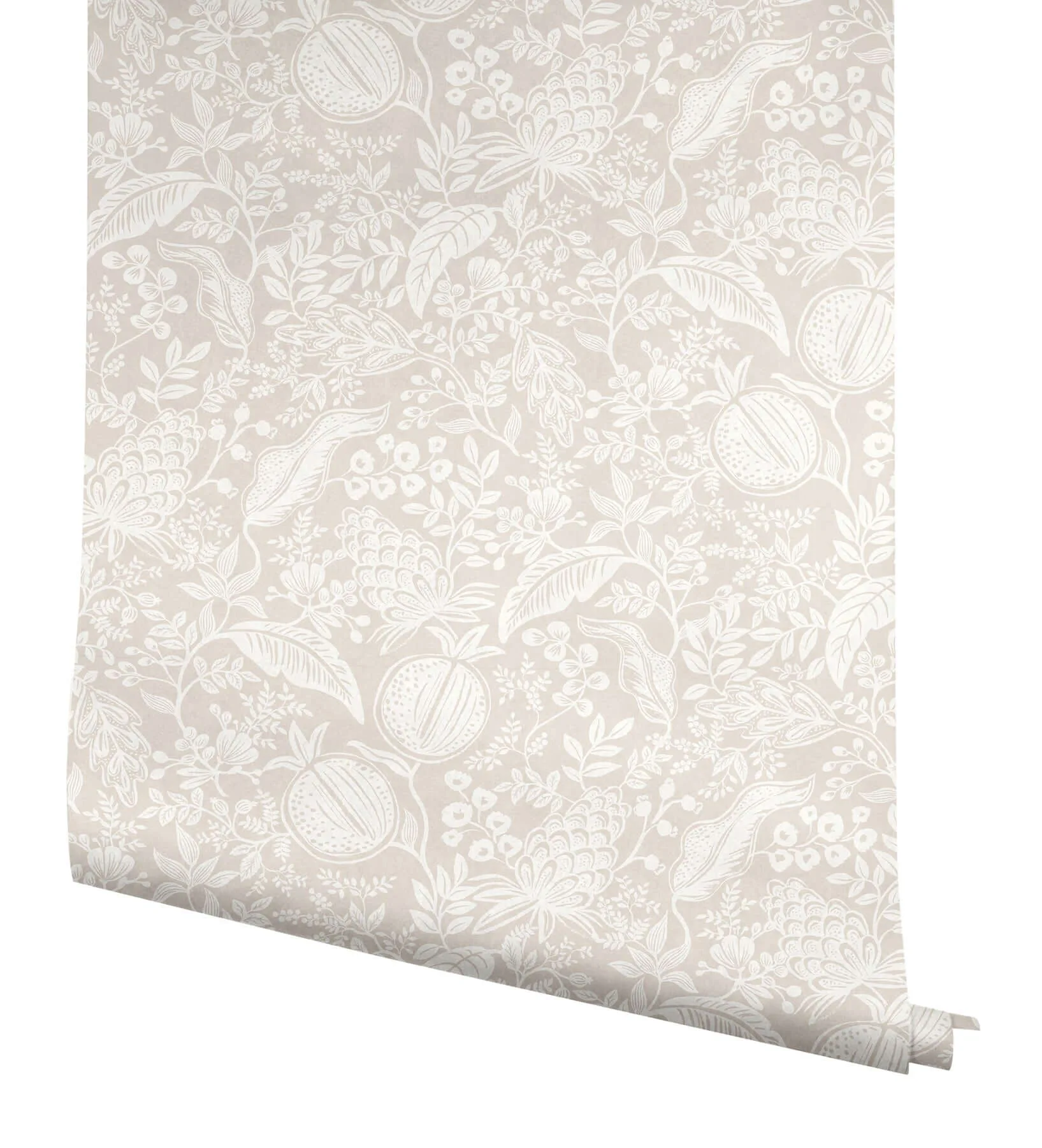 Rifle Paper Co. Pomegranate - Beige & White Wallpaper | Buy Online Rifle Paper Co. Pomegranate wallpaper, color Beige & White, SKU PSW1629RL
