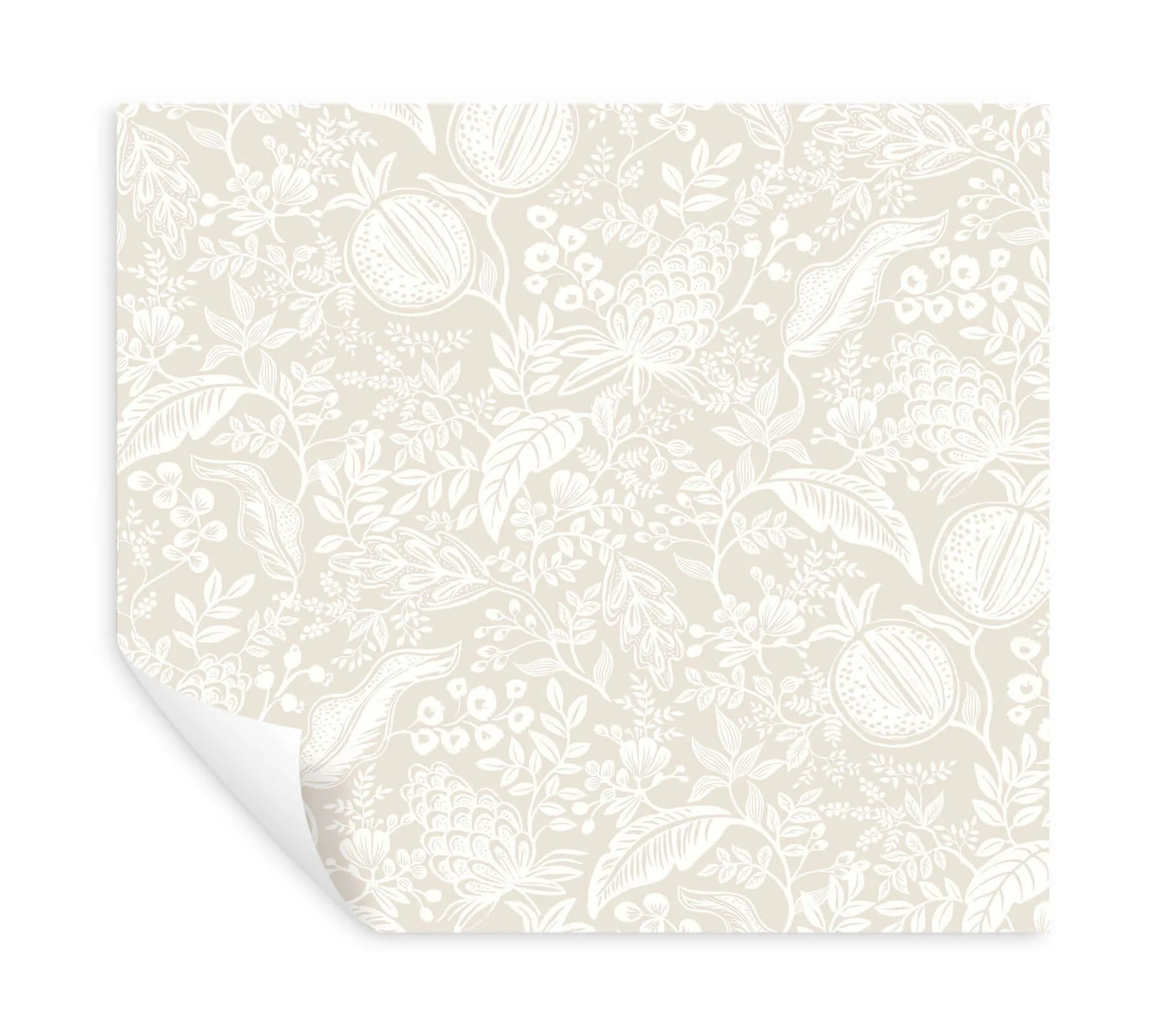 Rifle Paper Co. Pomegranate - Beige & White Wallpaper | Buy Online Rifle Paper Co. Pomegranate wallpaper, color Beige & White, SKU PSW1629RL