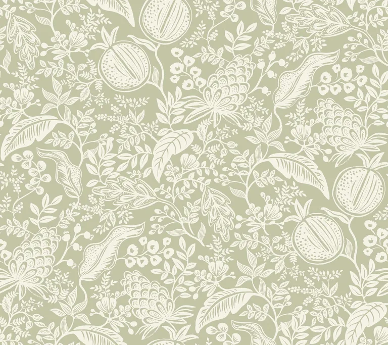 Rifle Paper Co. Pomegranate wallpaper, color Pistachio, SKU PSW1630RL