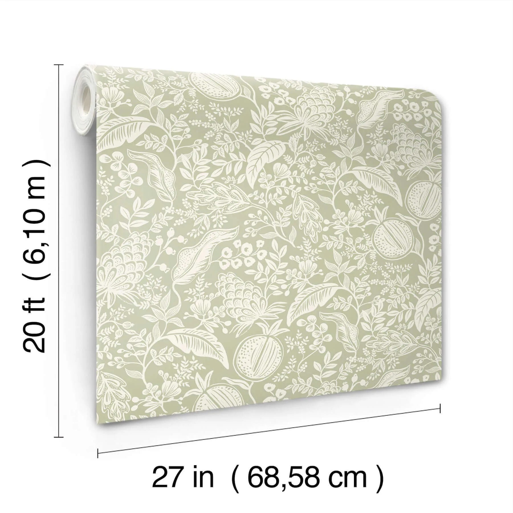 Rifle Paper Co. Pomegranate wallpaper, color Pistachio, SKU PSW1630RL