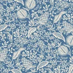 Rifle Paper Co. Pomegranate - Blue & Ivory Wallpaper | Buy Online Rifle Paper Co. Pomegranate wallpaper, color Blue & Ivory, SKU PSW1631RL