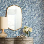 Rifle Paper Co. Pomegranate - Blue & Ivory Wallpaper | Buy Online Rifle Paper Co. Pomegranate wallpaper, color Blue & Ivory, SKU PSW1631RL