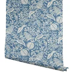 Rifle Paper Co. Pomegranate - Blue & Ivory Wallpaper | Buy Online Rifle Paper Co. Pomegranate wallpaper, color Blue & Ivory, SKU PSW1631RL