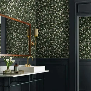 Rifle Paper Co. Primrose wallpaper, color Off White & Black, SKU PSW1315RL