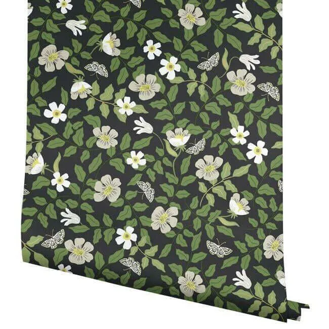 Rifle Paper Co. Primrose - Off White & Black Wallpaper | Buy Online Rifle Paper Co. Primrose wallpaper, color Off White & Black, SKU PSW1315RL