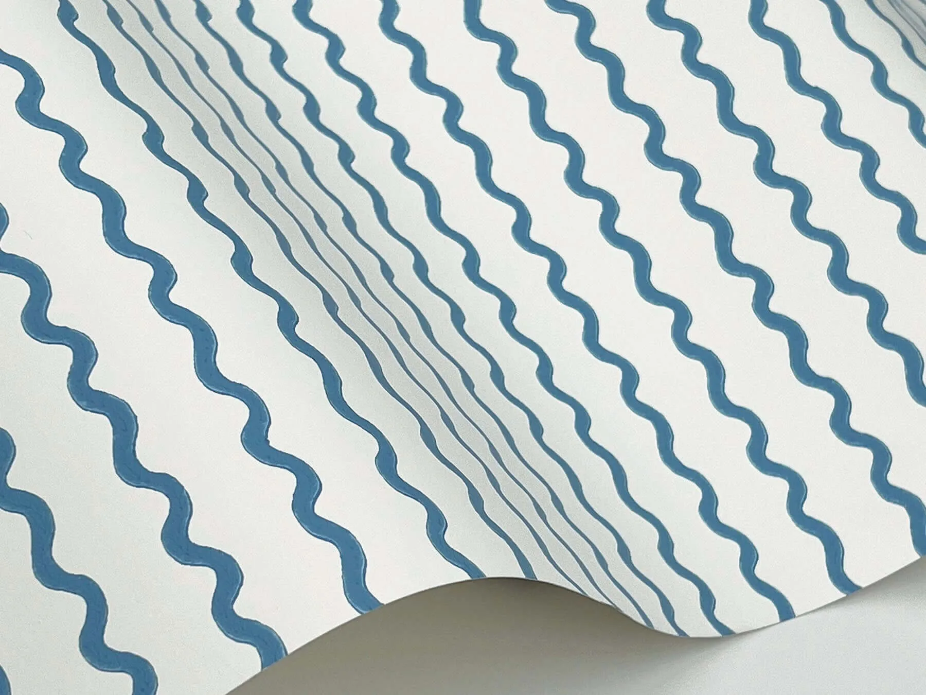 Rifle Paper Co. Rickrack - Blue Wallpaper | Buy Online Rifle Paper Co. Rickrack wallpaper, color Blue, SKU RF7555