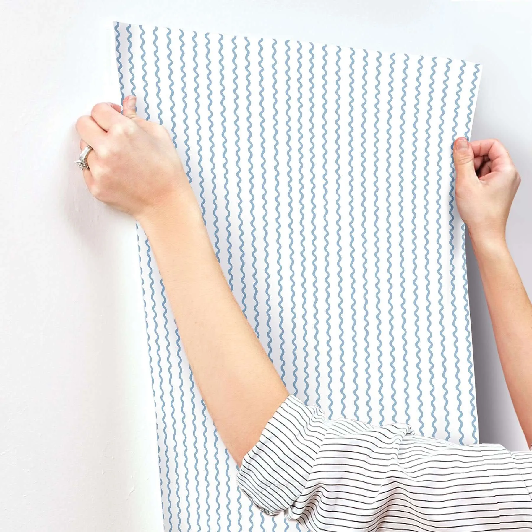 Rifle Paper Co. Rickrack - Blue Wallpaper | Buy Online Rifle Paper Co. Rickrack wallpaper, color Blue, SKU RF7555