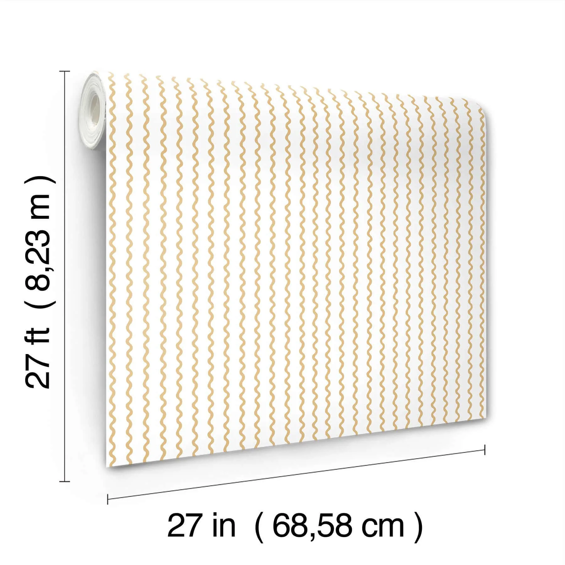 Rifle Paper Co. Rickrack - Gold Wallpaper | Buy Online Rifle Paper Co. Rickrack wallpaper, color Gold, SKU RF7551