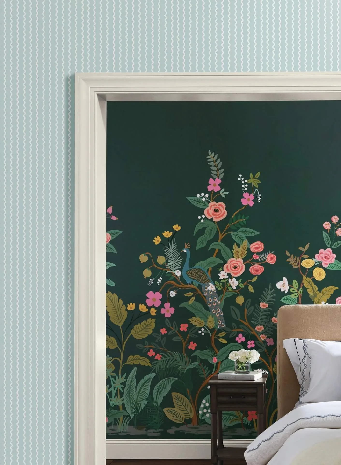 Rifle Paper Co. Rickrack wallpaper, color Light Blue, SKU RF7552