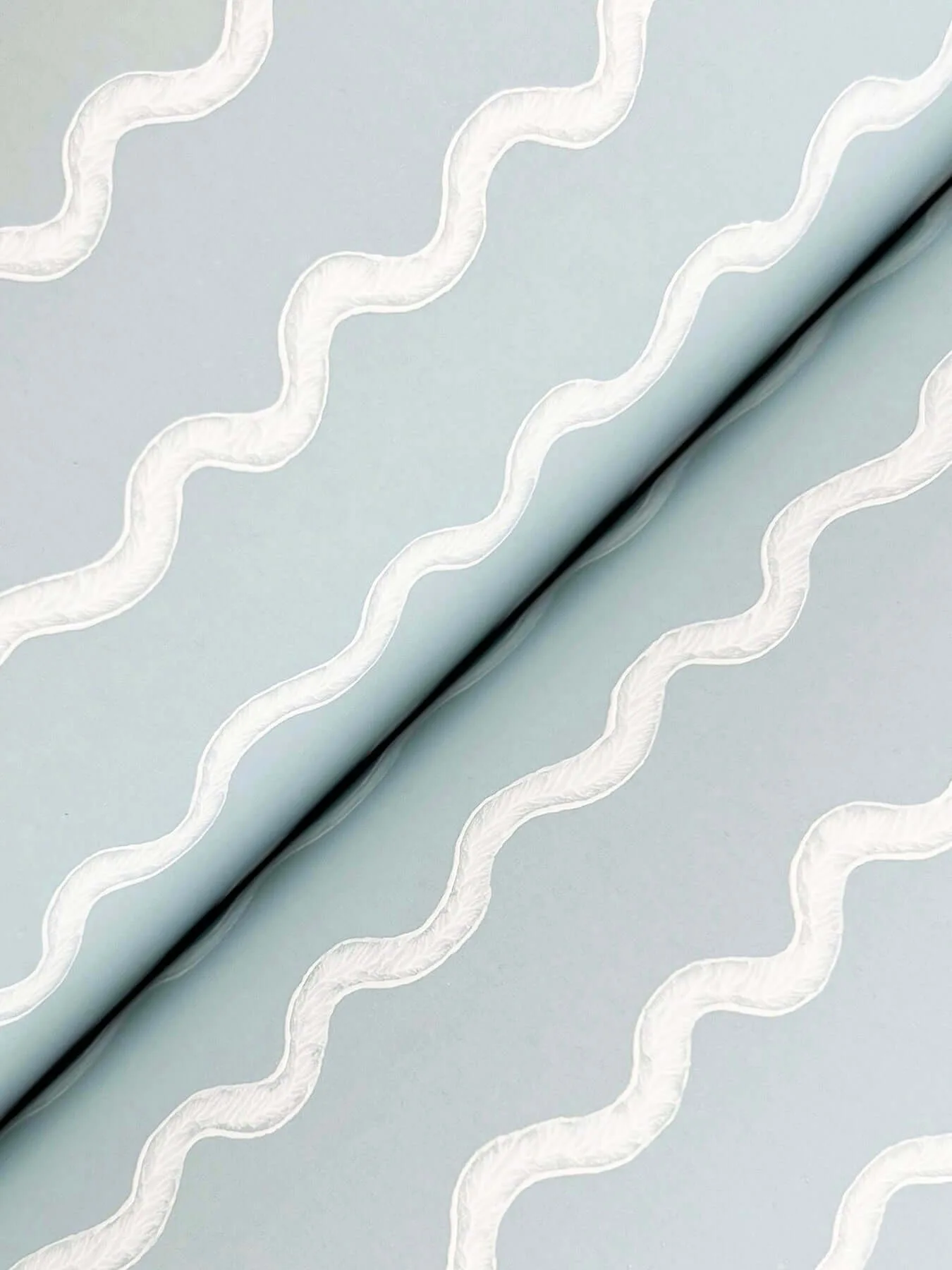 Rifle Paper Co. Rickrack wallpaper, color Light Blue, SKU RF7552