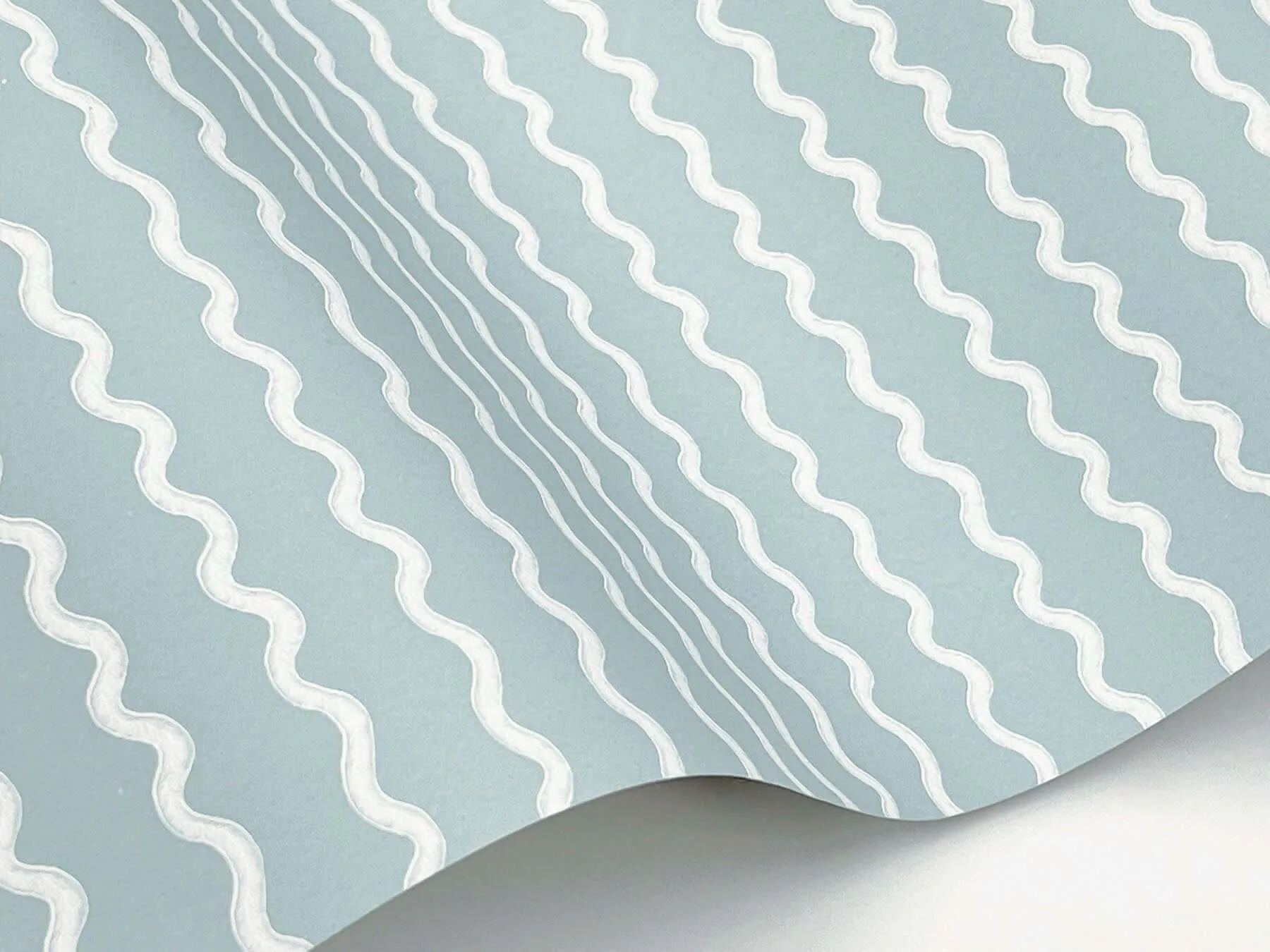 Rifle Paper Co. Rickrack wallpaper, color Light Blue, SKU RF7552