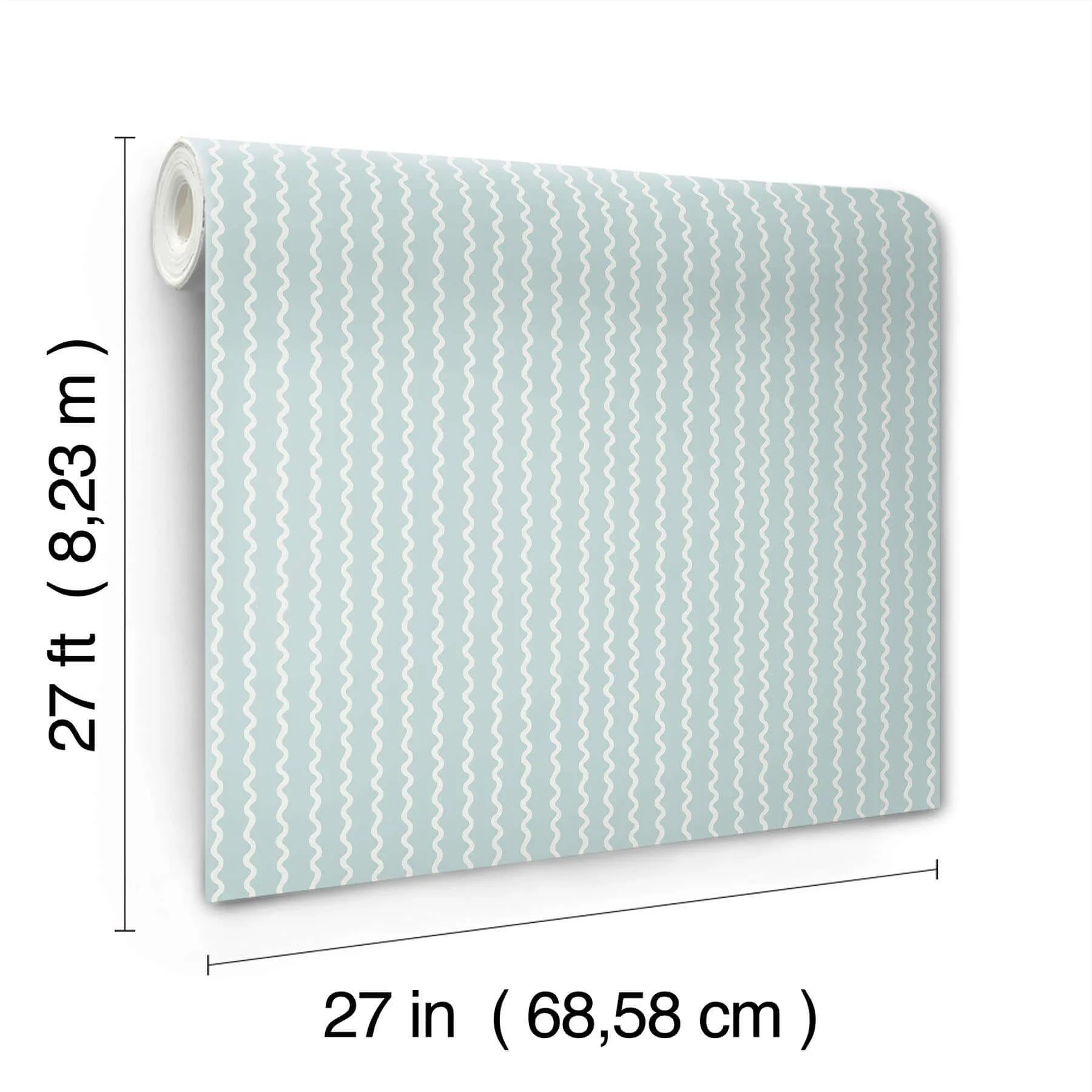 Rifle Paper Co. Rickrack wallpaper, color Light Blue, SKU RF7552