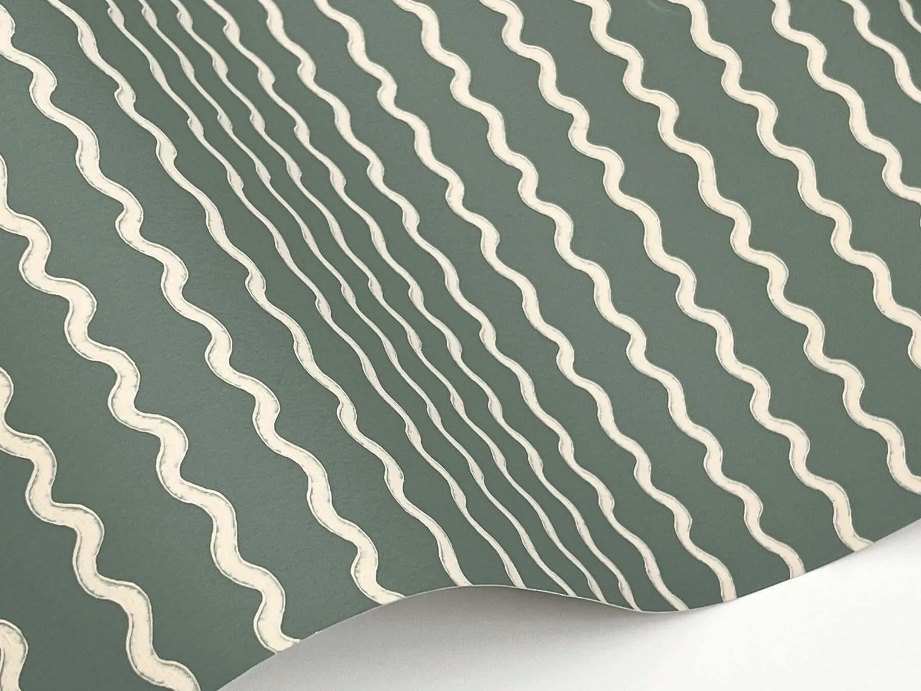 Rifle Paper Co. Rickrack wallpaper, color Moss, SKU RF7553