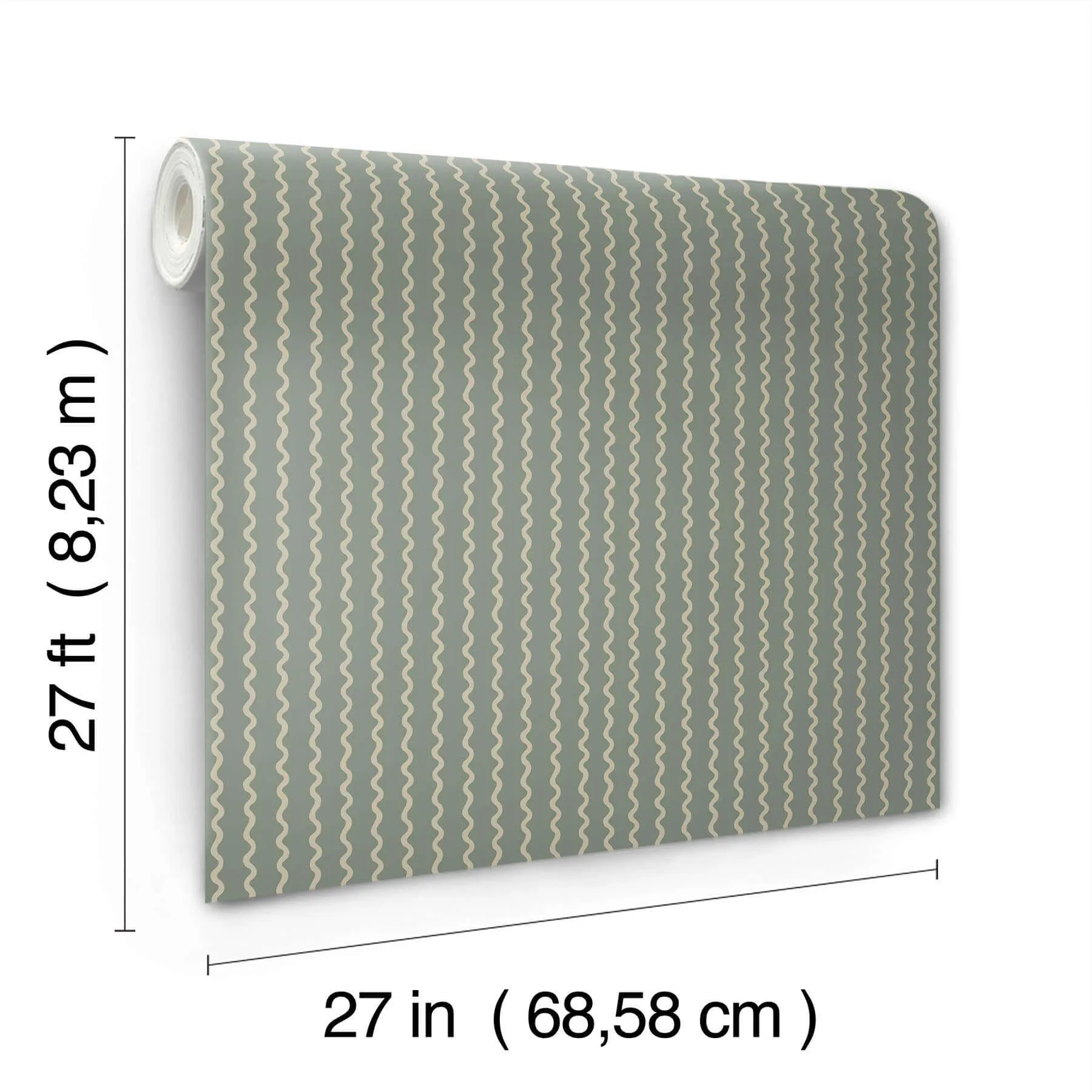 Rifle Paper Co. Rickrack wallpaper, color Moss, SKU RF7553