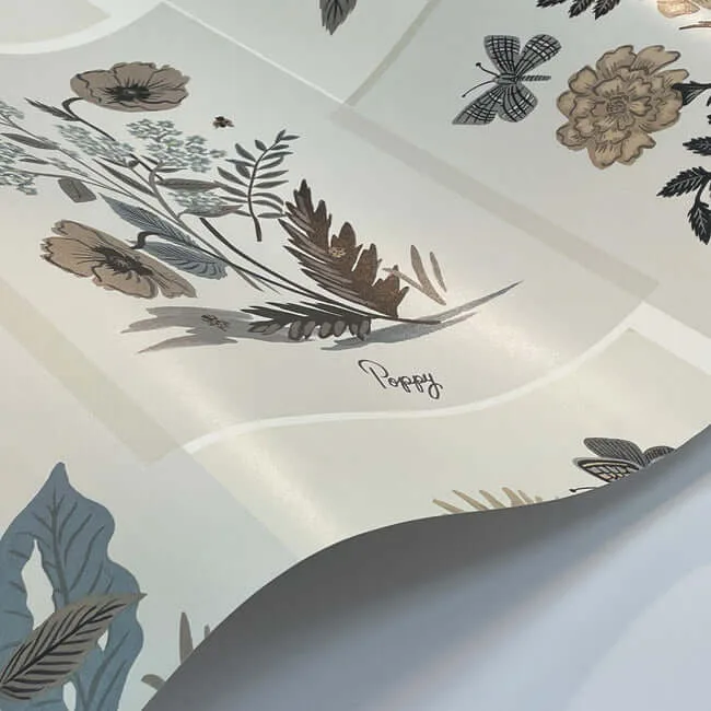 Rifle Paper Co. Botanical Prints - Beige & Black Wallpaper | Buy Online Rifle Paper Co. Botanical Prints wallpaper, color Beige & Black, SKU RP7336