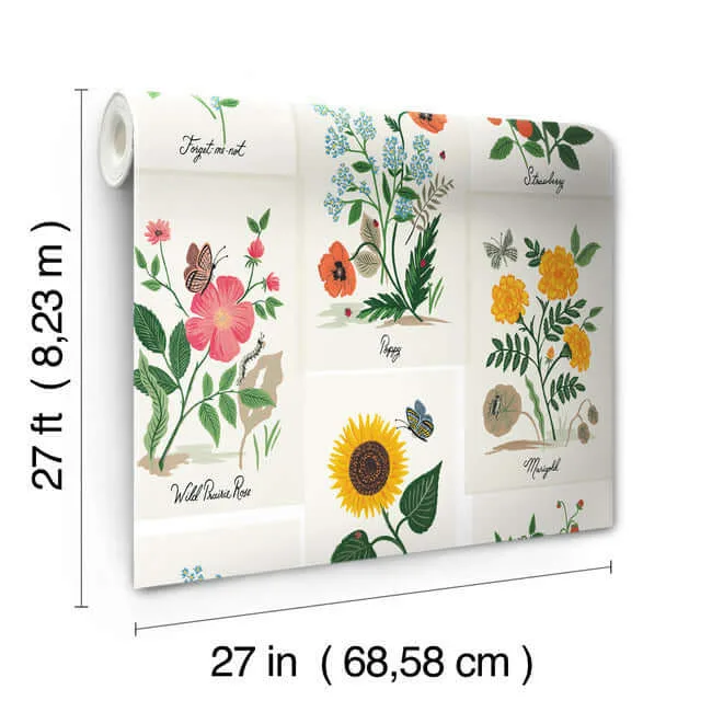 Rifle Paper Co. Botanical Prints - White & Pink Wallpaper | Buy Online Rifle Paper Co. Botanical Prints wallpaper, color White & Pink, SKU RP7334