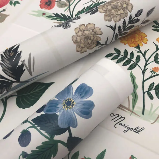 Rifle Paper Co. Botanical Prints - White & Pink Wallpaper | Buy Online Rifle Paper Co. Botanical Prints wallpaper, color White & Pink, SKU RP7334