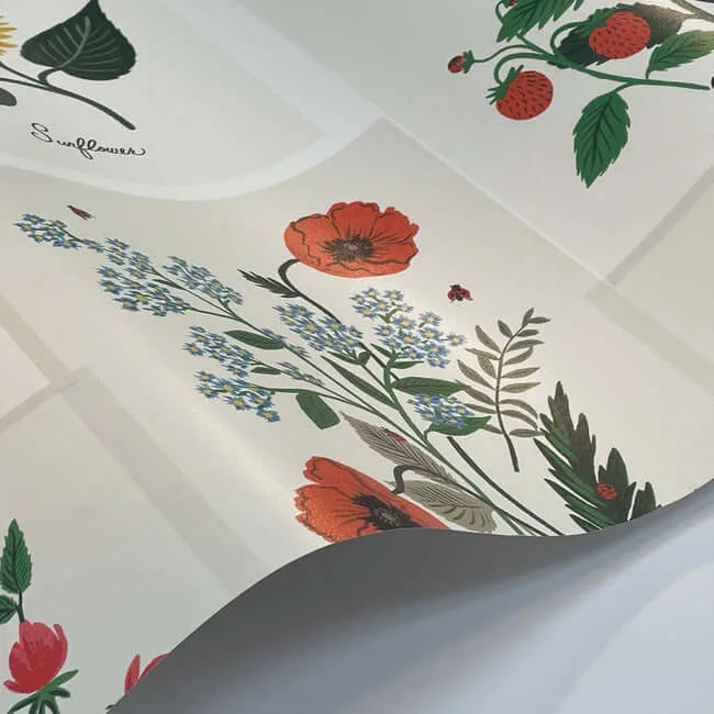 Rifle Paper Co. Botanical Prints - White & Pink Wallpaper | Buy Online Rifle Paper Co. Botanical Prints wallpaper, color White & Pink, SKU RP7334