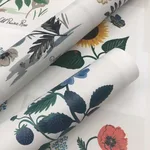Rifle Paper Co. Botanical Prints - White & Pink Wallpaper | Buy Online Rifle Paper Co. Botanical Prints wallpaper, color White & Pink, SKU RP7334