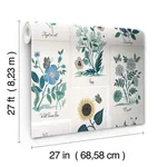 Rifle Paper Co. Botanical Prints - White & Blue Wallpaper | Buy Online Rifle Paper Co. Botanical Prints wallpaper, color White & Blue, SKU RP7335