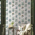 Rifle Paper Co. Botanical Prints - White & Blue Wallpaper | Buy Online Rifle Paper Co. Botanical Prints wallpaper, color White & Blue, SKU RP7335