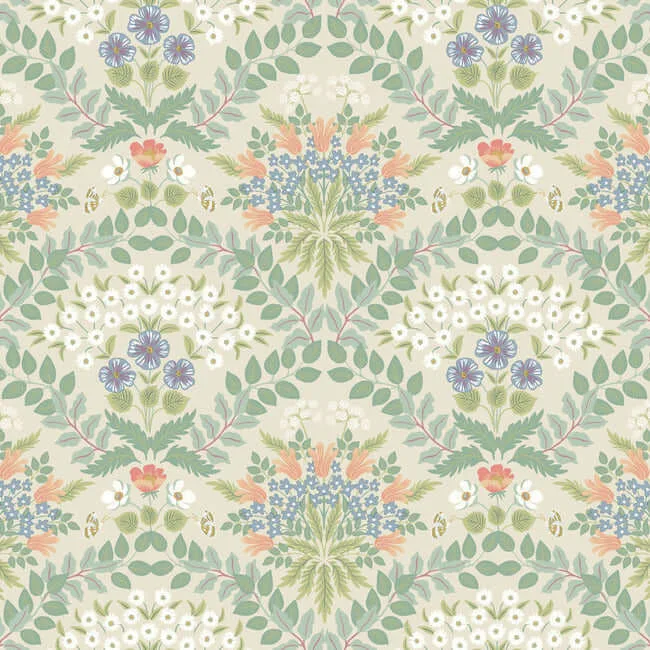 Rifle Paper Co. Bramble wallpaper, color Beige & Green, SKU RP7321