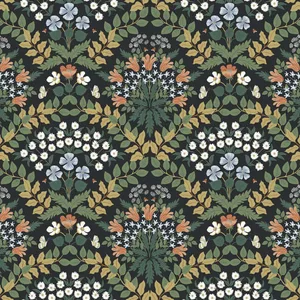 Rifle Paper Co. Bramble wallpaper, color Black & Green, SKU RP7318