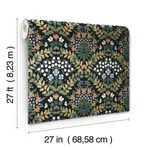 Rifle Paper Co. Bramble - Black & Green Wallpaper | Buy Online Rifle Paper Co. Bramble wallpaper, color Black & Green, SKU RP7318