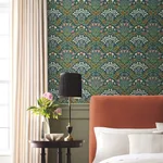 Rifle Paper Co. Bramble - Green & Gold Wallpaper | Buy Online Rifle Paper Co. Bramble wallpaper, color Green & Gold, SKU RP7322