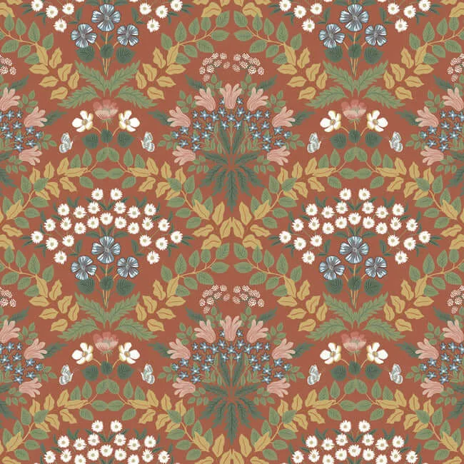 Rifle Paper Co. Bramble wallpaper, color Red & Green, SKU RP7320