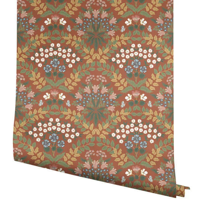 Rifle Paper Co. Bramble - Red & Green Wallpaper | Buy Online Rifle Paper Co. Bramble wallpaper, color Red & Green, SKU RP7320