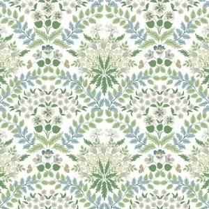 Rifle Paper Co. Bramble wallpaper, color White & Blue, SKU RP7323