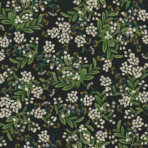 Rifle Paper Co. Cornflower wallpaper, color Black & Green, SKU RP7384