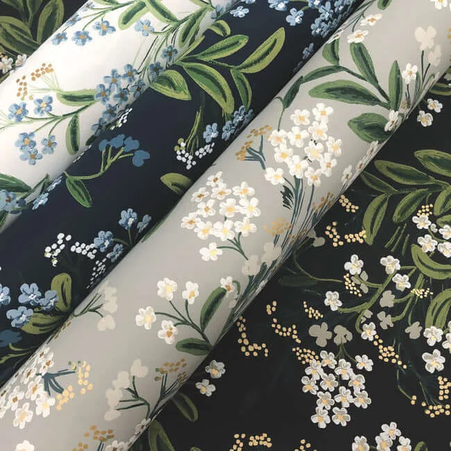 Rifle Paper Co. Cornflower - Grey & Green Wallpaper | Buy Online Rifle Paper Co. Cornflower wallpaper, color Grey & Green, SKU RP7383