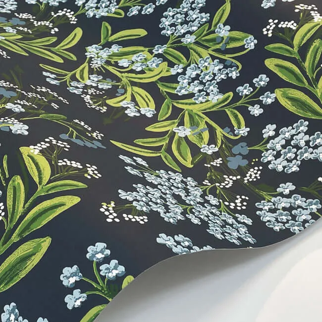 Rifle Paper Co. Cornflower - Purple & Green Wallpaper | Buy Online Rifle Paper Co. Cornflower wallpaper, color Purple & Green, SKU RP7385