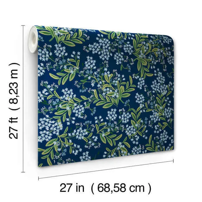 Rifle Paper Co. Cornflower - Purple & Green Wallpaper | Buy Online Rifle Paper Co. Cornflower wallpaper, color Purple & Green, SKU RP7385