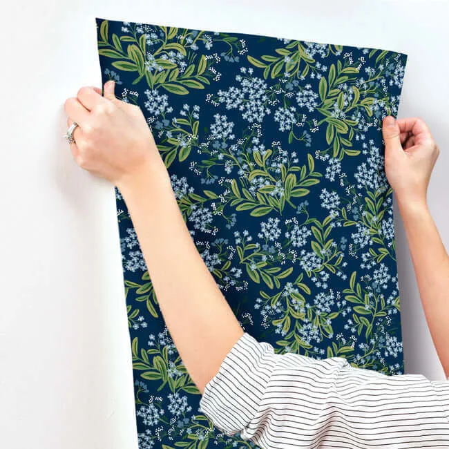 Rifle Paper Co. Cornflower - Purple & Green Wallpaper | Buy Online Rifle Paper Co. Cornflower wallpaper, color Purple & Green, SKU RP7385