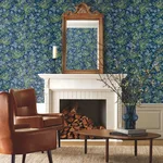 Rifle Paper Co. Cornflower - Purple & Green Wallpaper | Buy Online Rifle Paper Co. Cornflower wallpaper, color Purple & Green, SKU RP7385