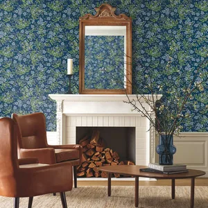 Rifle Paper Co. Cornflower wallpaper, color Purple & Green, SKU RP7385