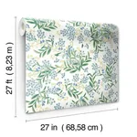 Rifle Paper Co. Cornflower - White & Green Wallpaper | Buy Online Rifle Paper Co. Cornflower wallpaper, color White & Green, SKU RP7382
