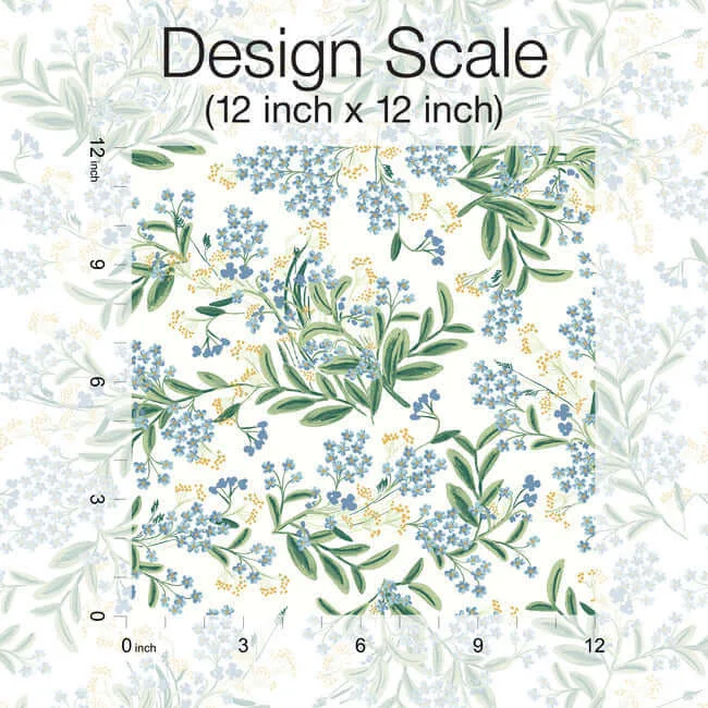 Rifle Paper Co. Cornflower - White & Green Wallpaper | Buy Online Rifle Paper Co. Cornflower wallpaper, color White & Green, SKU RP7382
