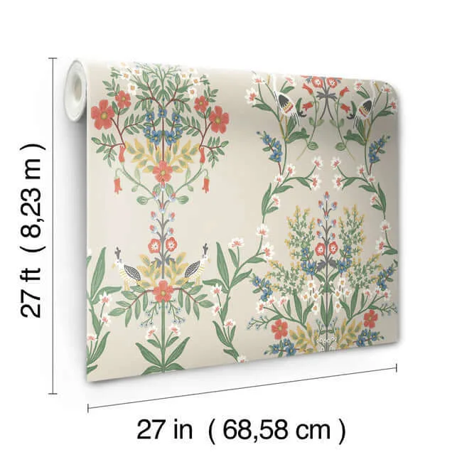 Rifle Paper Co. Luxembourg - Beige & Red Wallpaper | Buy Online Rifle Paper Co. Luxembourg wallpaper, color Beige & Red, SKU RP7327