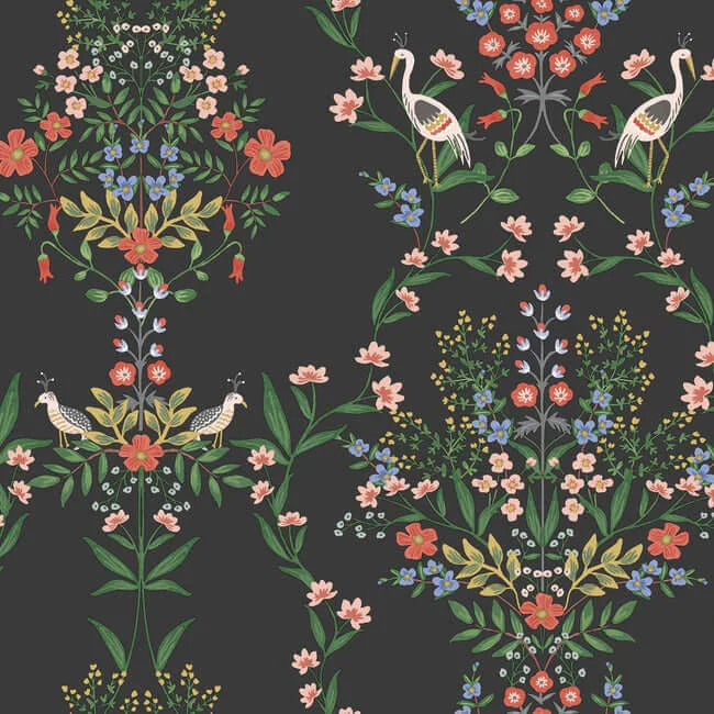 Rifle Paper Co. Luxembourg wallpaper, color Black, SKU RP7329