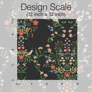 Rifle Paper Co. Luxembourg wallpaper, color Black, SKU RP7329
