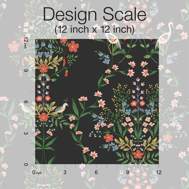 Rifle Paper Co. Luxembourg wallpaper, color Black, SKU RP7329