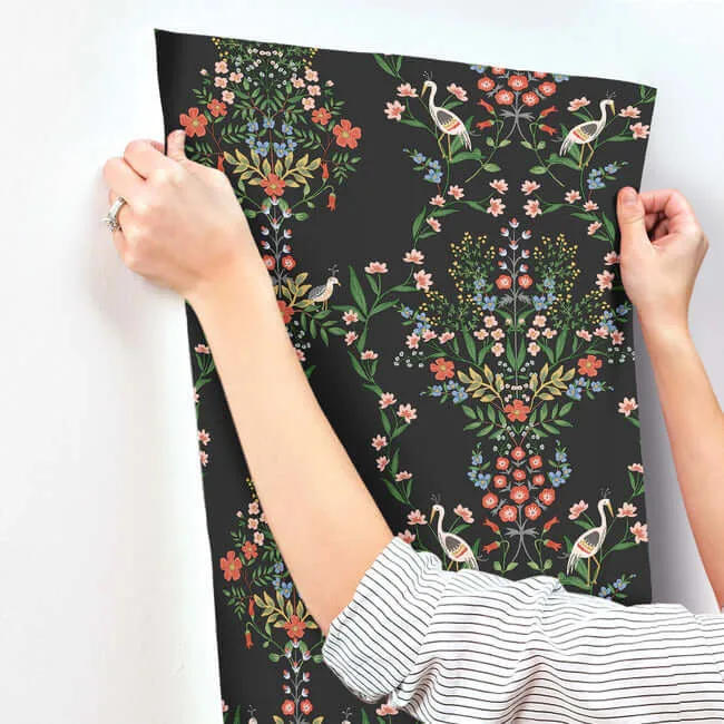 Rifle Paper Co. Luxembourg wallpaper, color Black, SKU RP7329