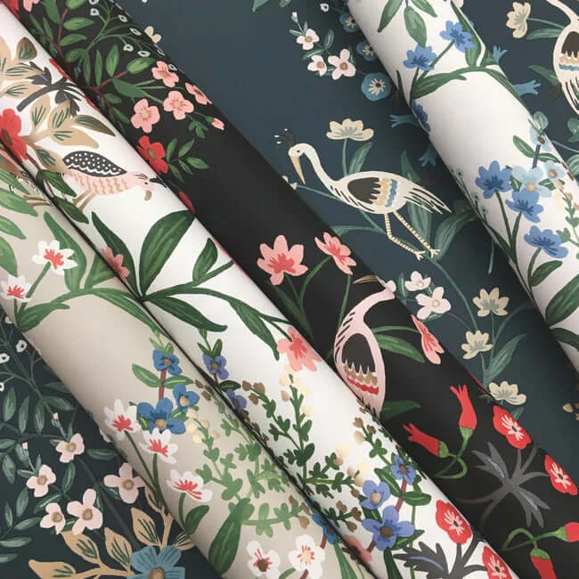 Rifle Paper Co. Luxembourg wallpaper, color Black, SKU RP7329