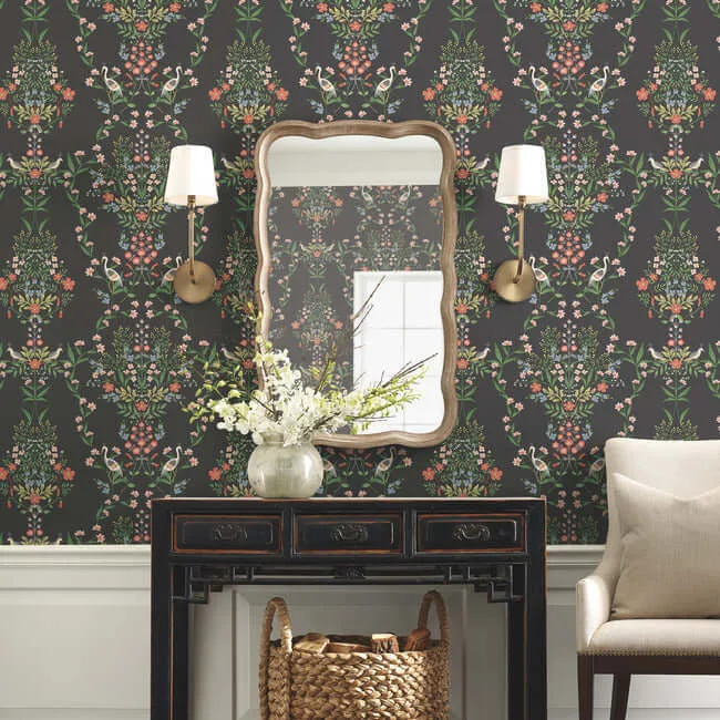 Rifle Paper Co. Luxembourg wallpaper, color Black, SKU RP7329
